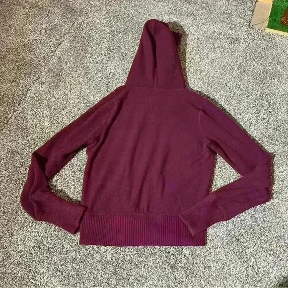 American Eagle Maroon Fleece Hooded Jacket Sherpa Lined-Small - Picture 8 of 9
